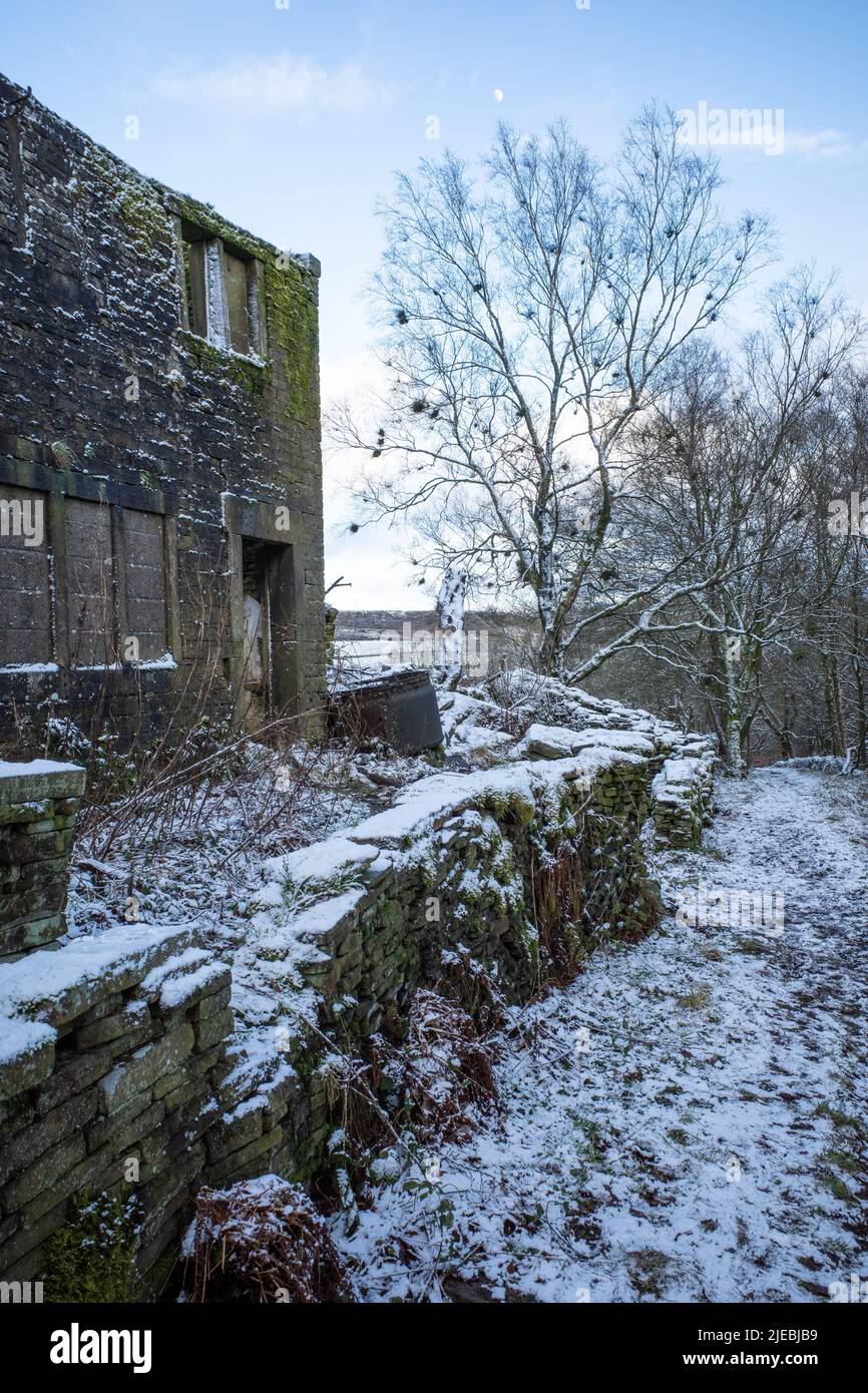 ruined cottages near hade edge Stock Photo