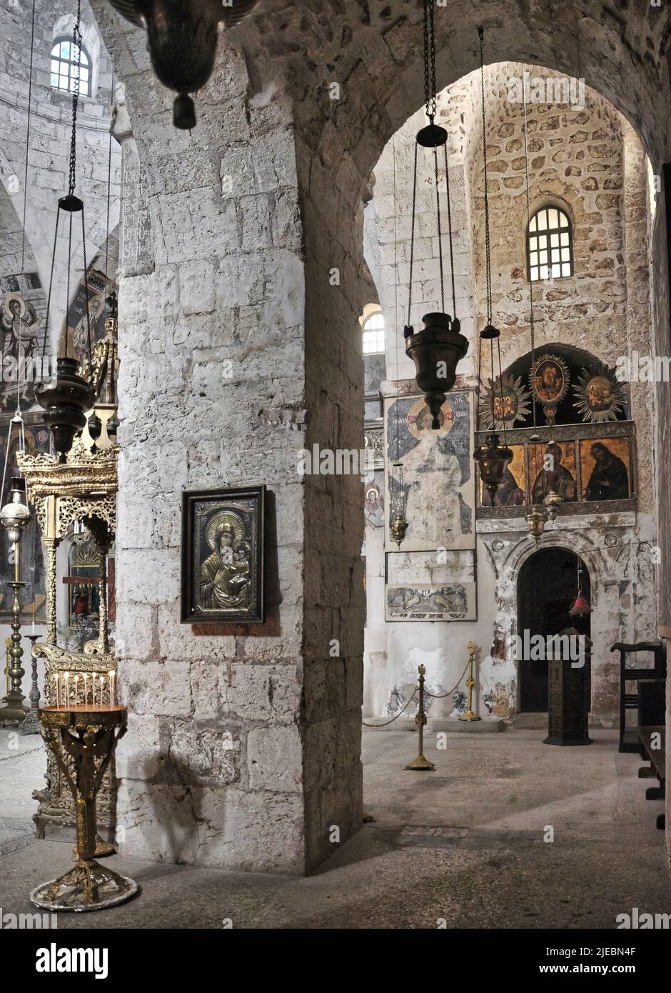 Monastery of the Cross, (Jerusalem) is said to have been erected on the site where the tree used to build the cross where Jesus was crucified grew. Stock Photo