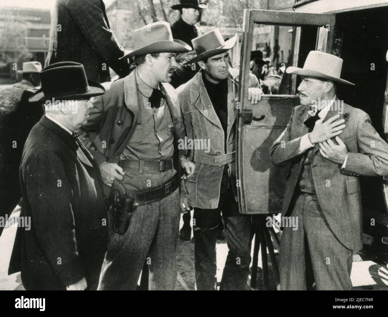 American actors Forrest Tucker and Rod Cameron in the movie Brimstone, USA 1949 Stock Photo