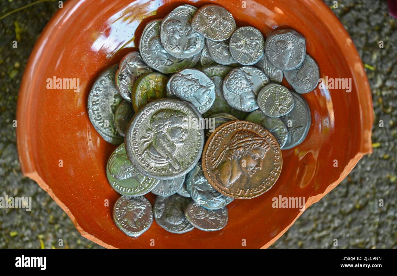 roman ancient coins Stock Photo