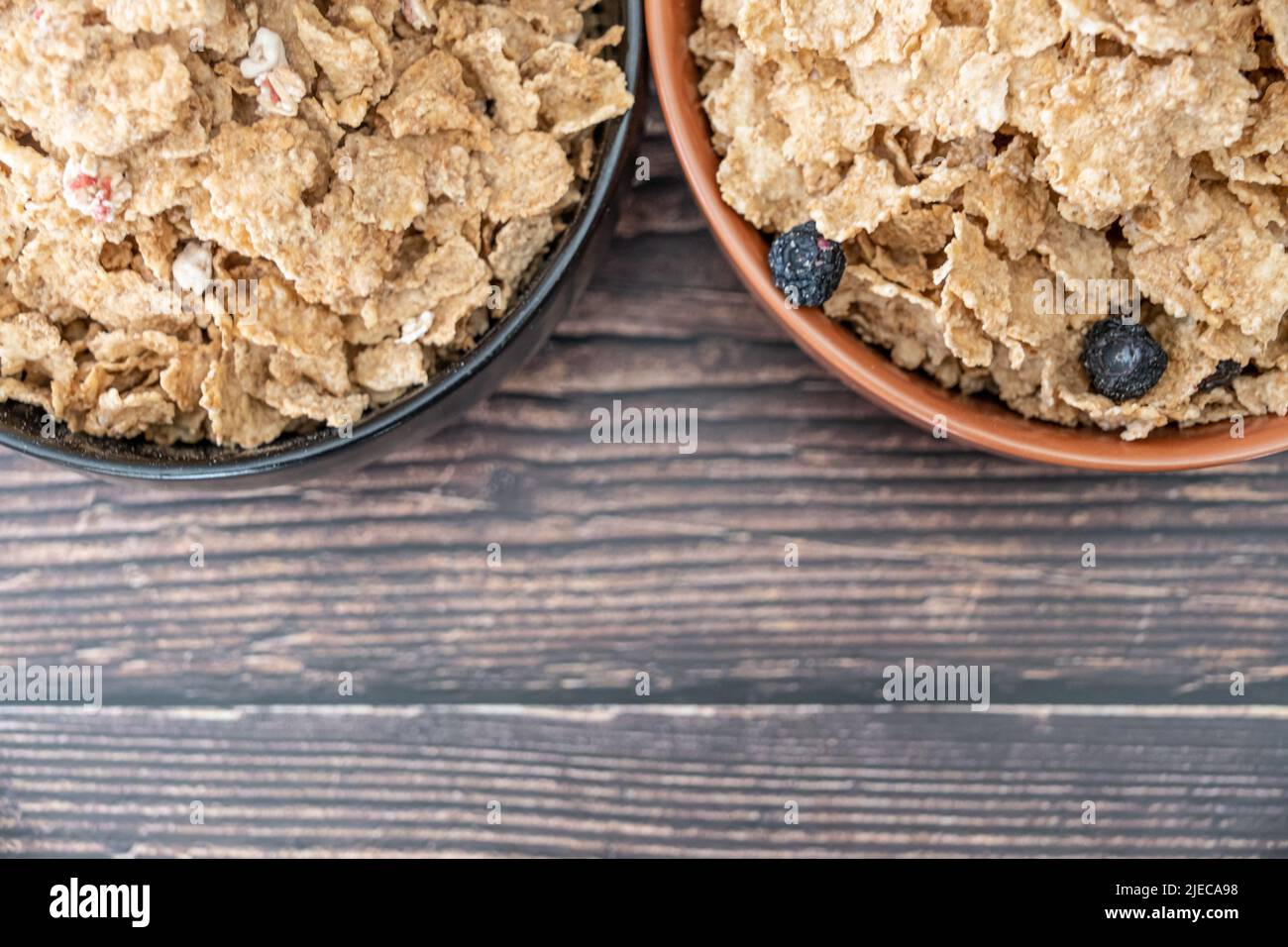 Bowls of morning breakfast cereal Stock Photo Alamy