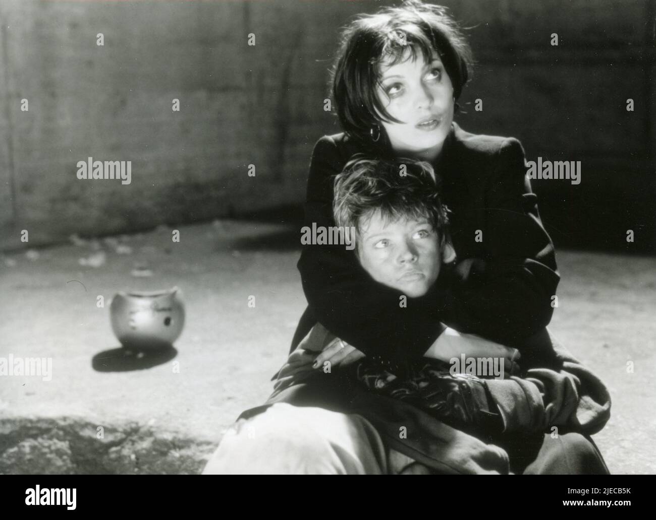 Actress Stefanie Phillip and child actor Johannes Stevens in the TV Series The Clown, Germany 1998 Stock Photo