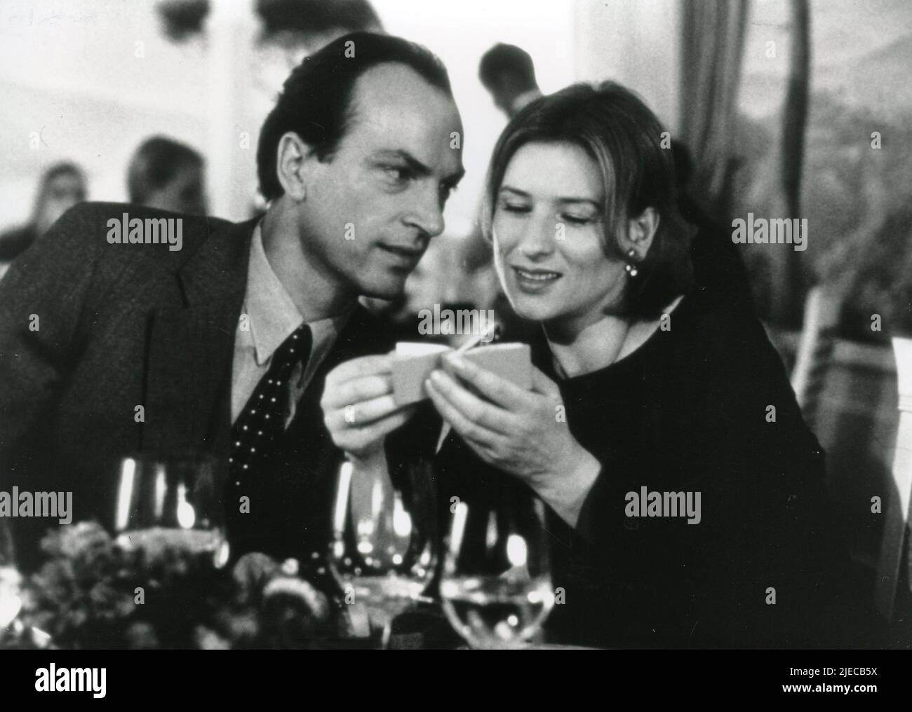 German actor Herbert Knaup and actress Corinna Harfouch in the movie Father's Day, Germany 1996 Stock Photo