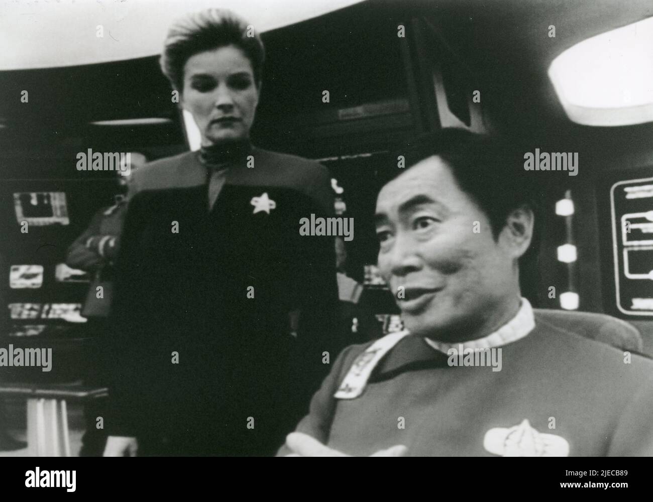 American actors Kate Mulgrew and George Takei in the TV serie Star Trek Voyager, USA 1996 Stock Photo