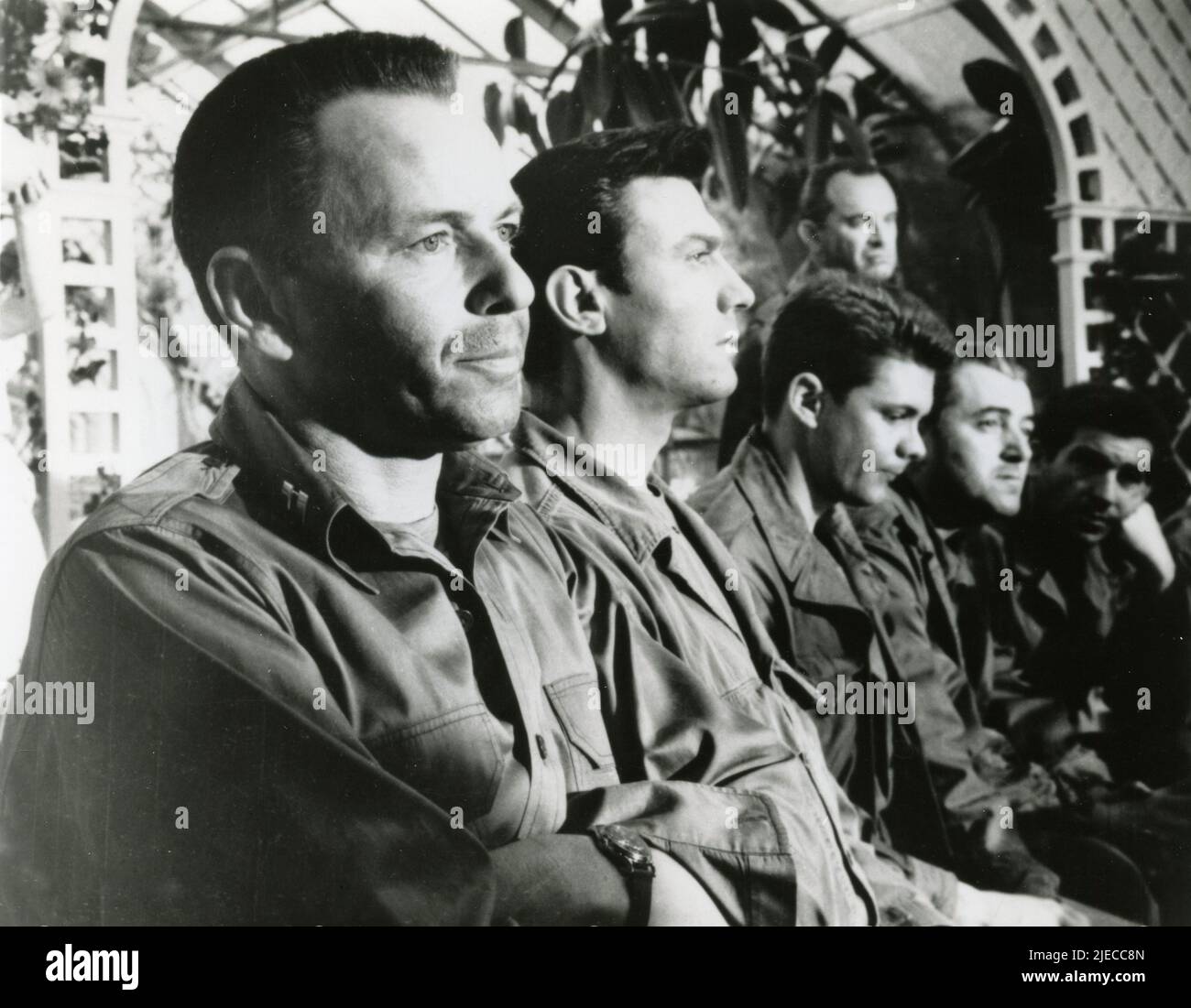 American actors Frank Sinatra and Laurence Harvey in the movie The Manchurian Candidate, USA 1962 Stock Photo