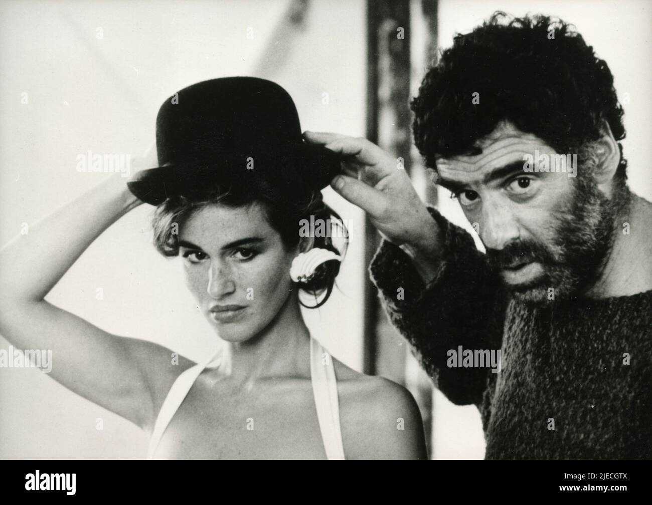 Actor Elliott Gould and actress Eva Robin's in the movie Massacre Play, Italy 1989 Stock Photo