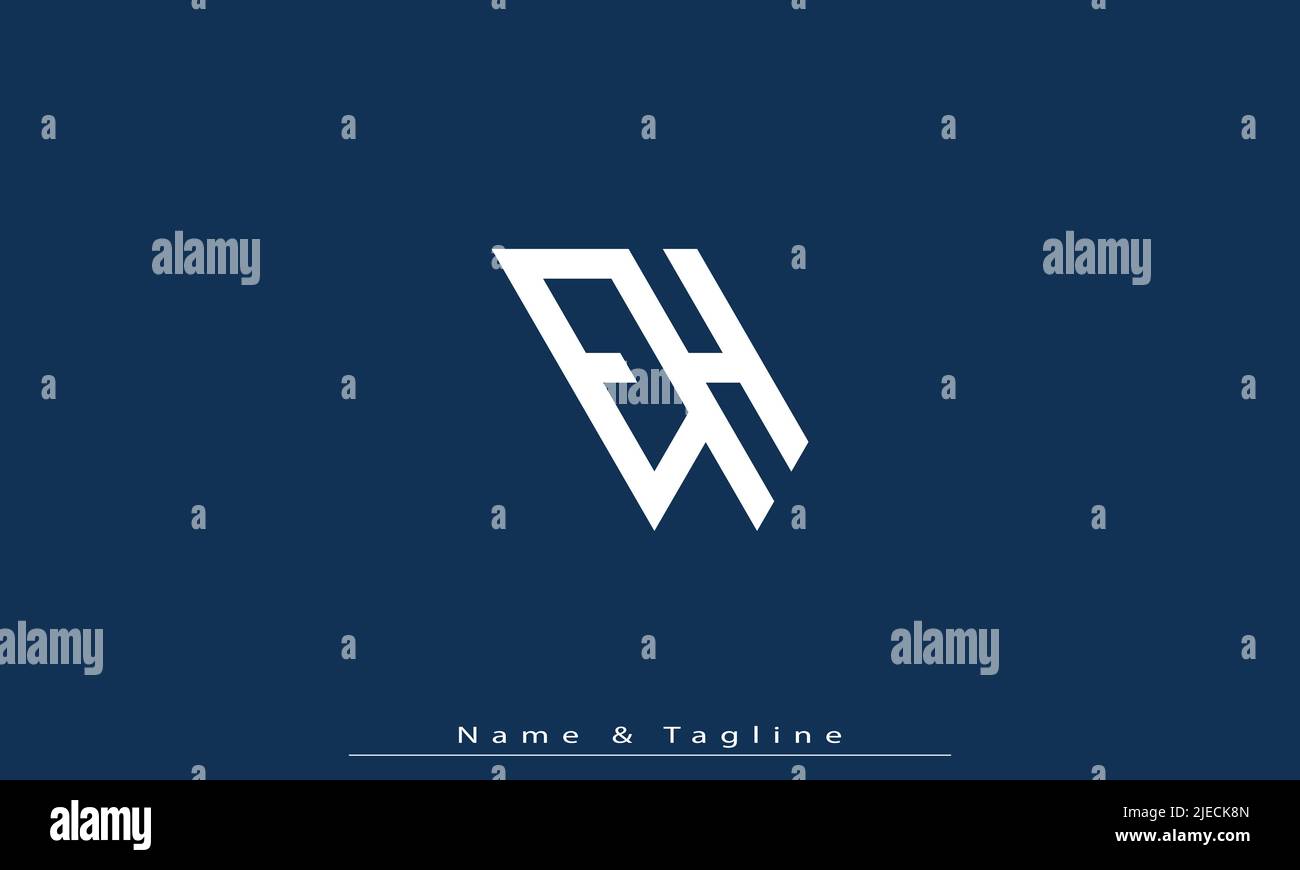 Alphabet letters Initials Monogram logo EH , HE Stock Vector