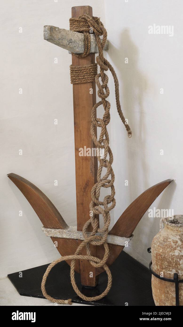 Roman anchor. Gozo Museum of Archaeology. Cittadela of Victoria in Gozo. Malta. Stock Photo