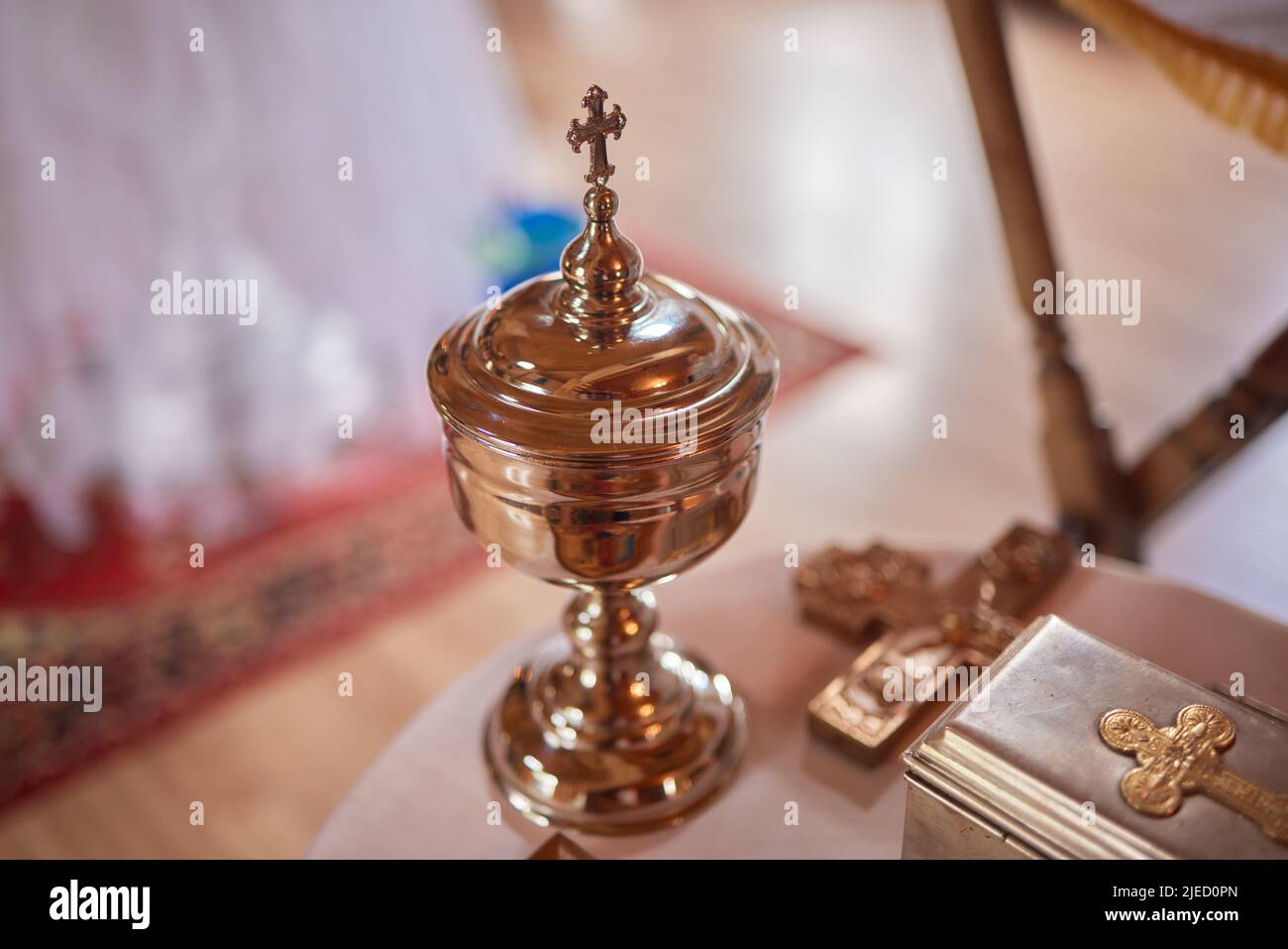 baby christening. Ceremony of a christening in Christian church