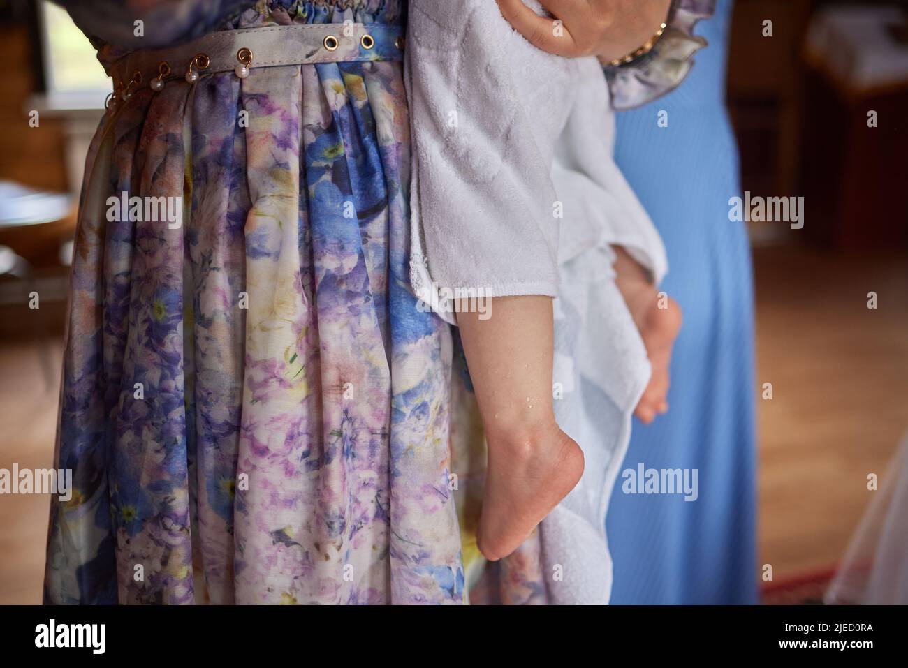 baby christening. Ceremony of a christening in Christian church. baptismal Stock Photo