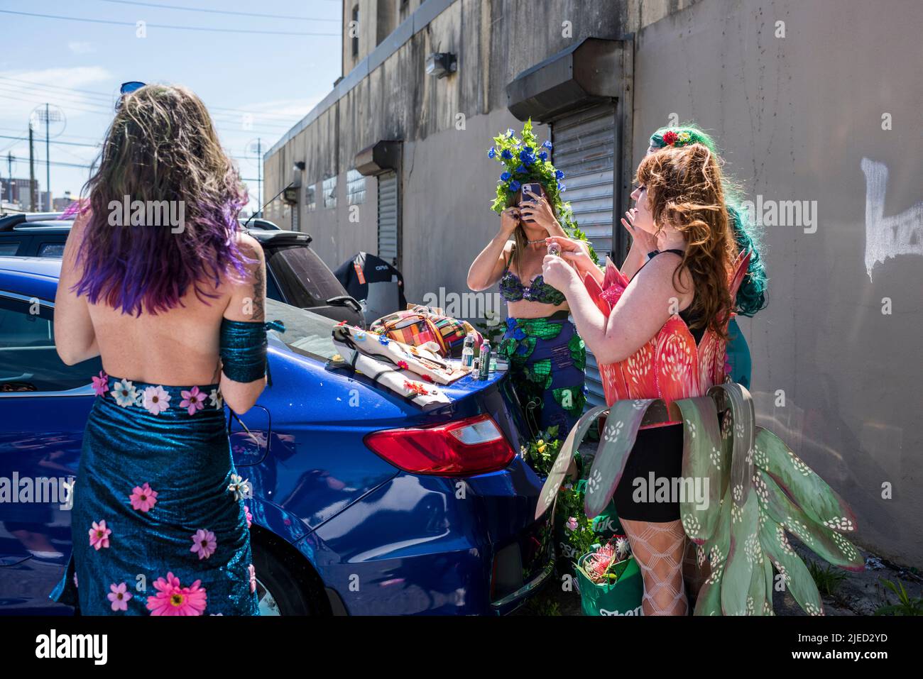 Brooklyn, New York - June 18, 2022: The 40th Annual Mermaid Parade, Coney Island. Stock Photo