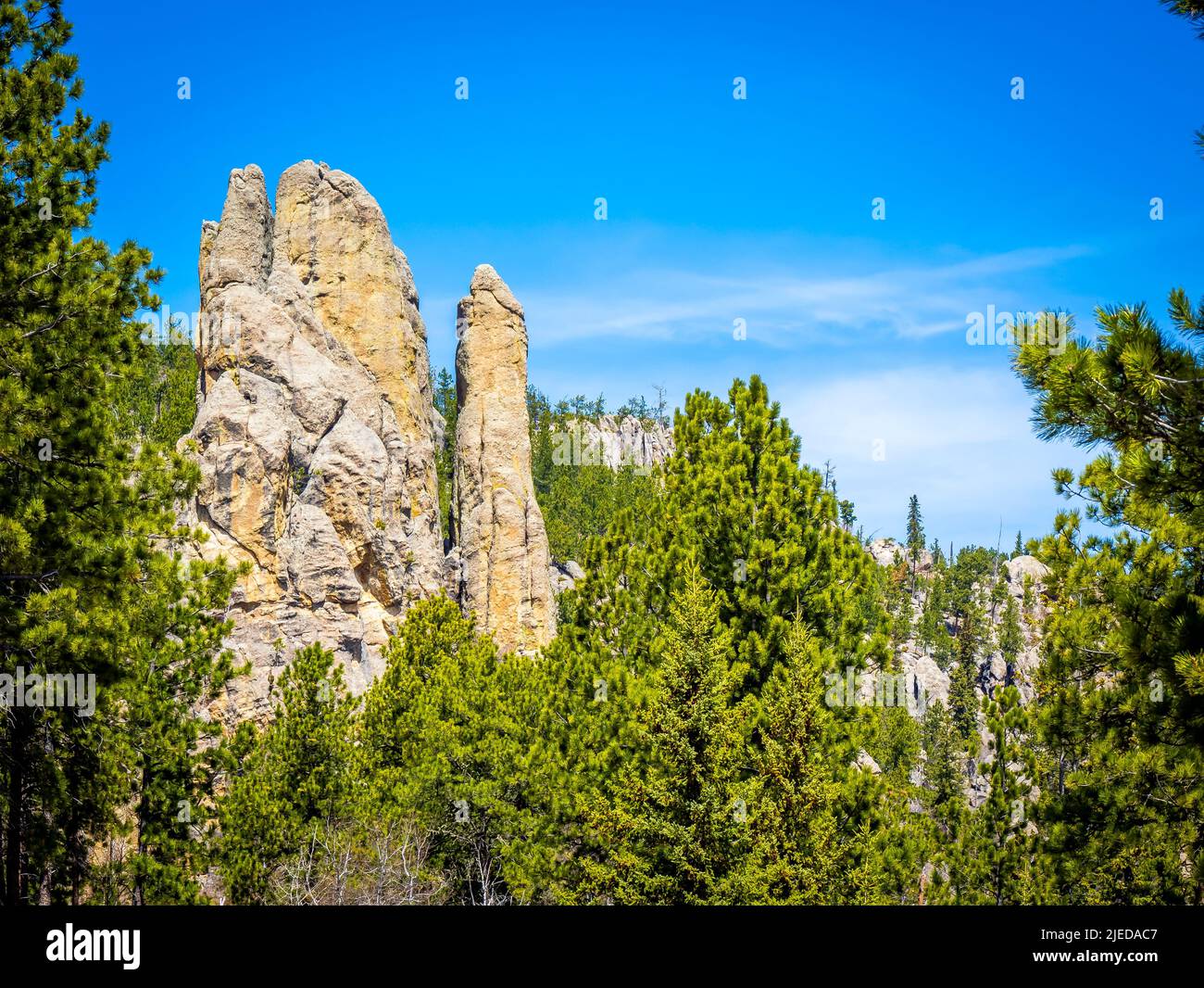 Scenery along the Needles Highway in Custer State Park in the Black ...
