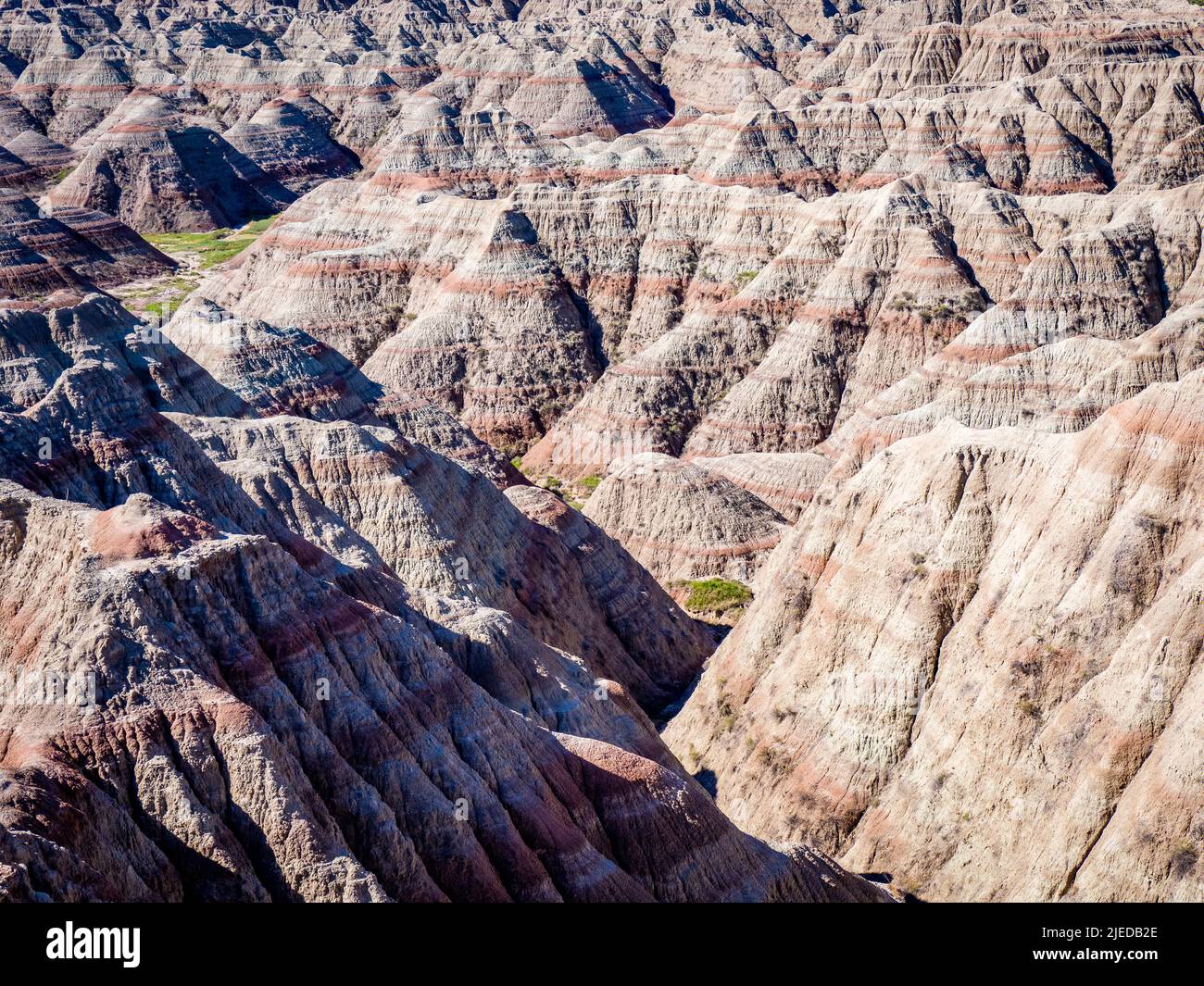 The Badlands Wall at the Big Badlands Overlook in Badlands National Park in South Dakoya USA Stock Photo