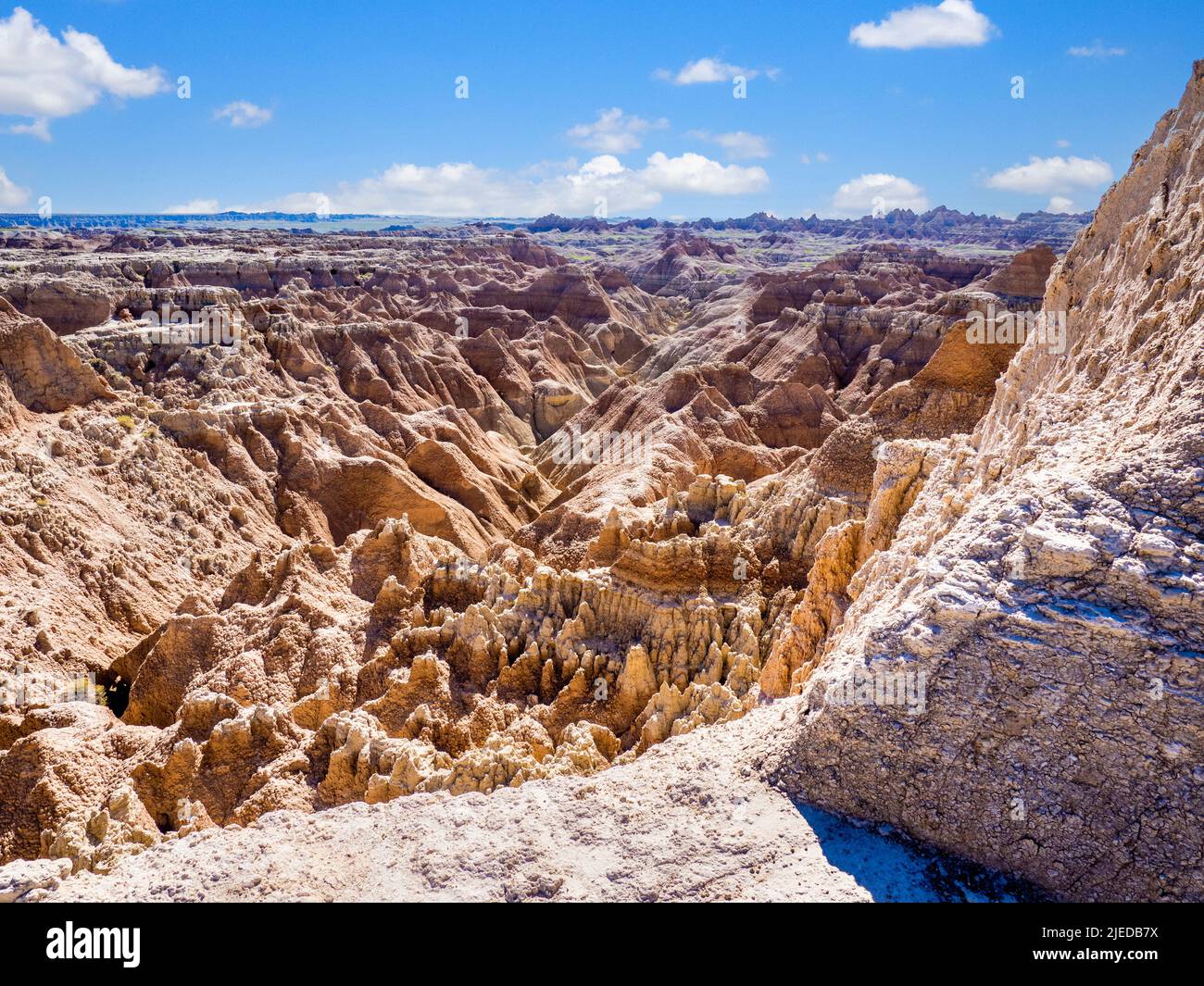 The Windows Trail area of the Badlands National Park in South Dakota USA Stock Photo