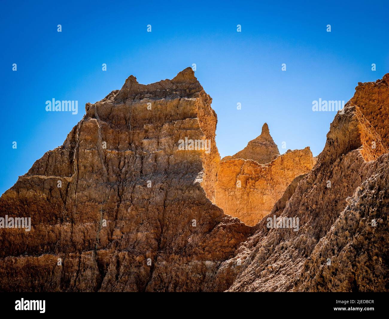 Along the Door Trail in Badlands National Park in South Dakota Stock Photo