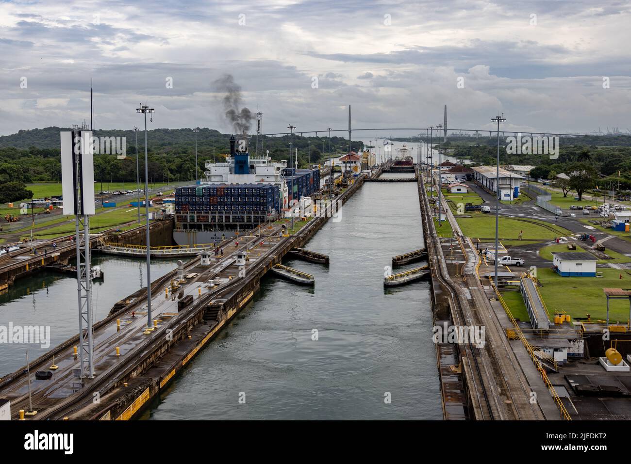 Inside the Gatun Locks, Canal Zone, Panama Stock Photo Alamy