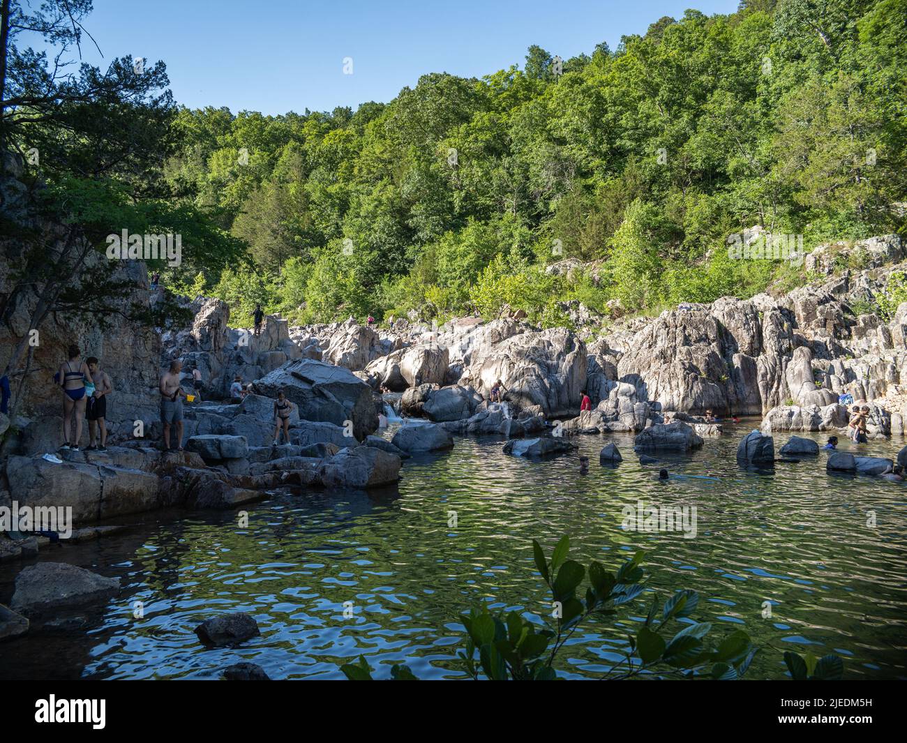 People at Johnson's Shut-Ins State Park Stock Photo