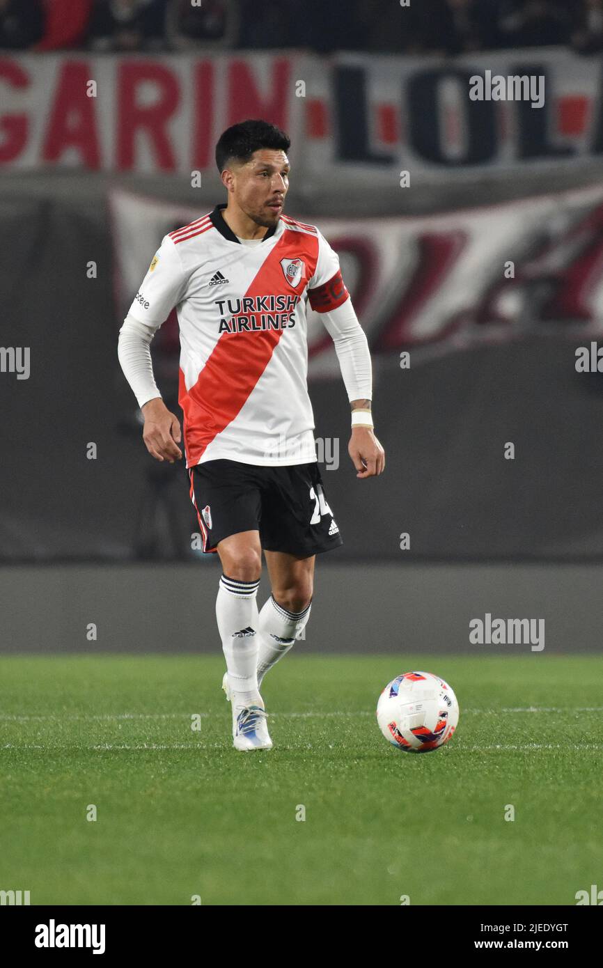 Buenos Aires, Arg - June 11. Enzo Perez of River Plate during a Liga de FP match between River and Atlético Tucumán at Estadio Monumental Stock Photo