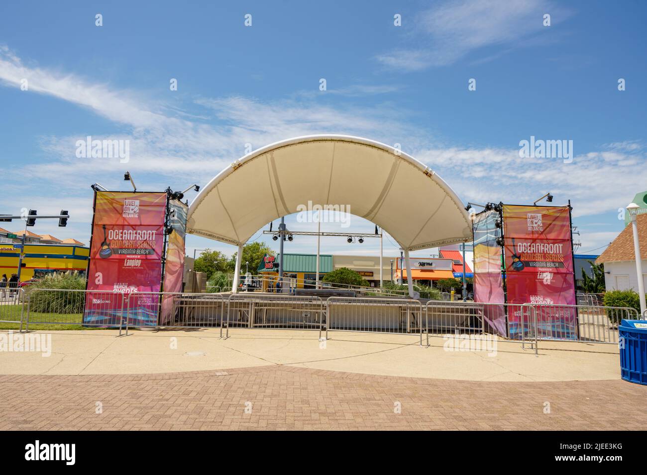 Concert stage on Virginia Beach Stock Photo Alamy