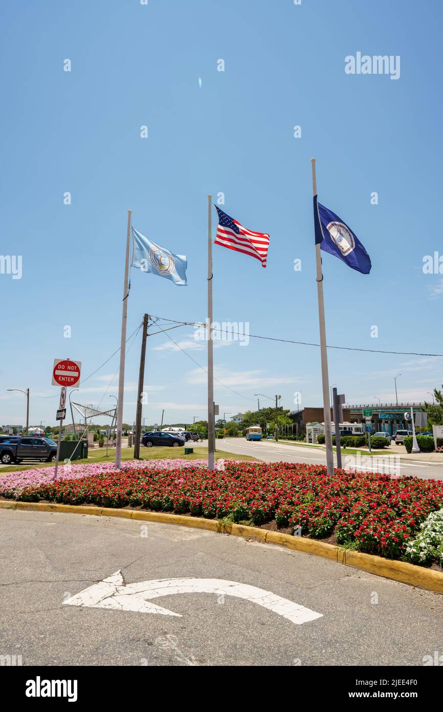 Flags on Virginia Beach VA USA Stock Photo Alamy
