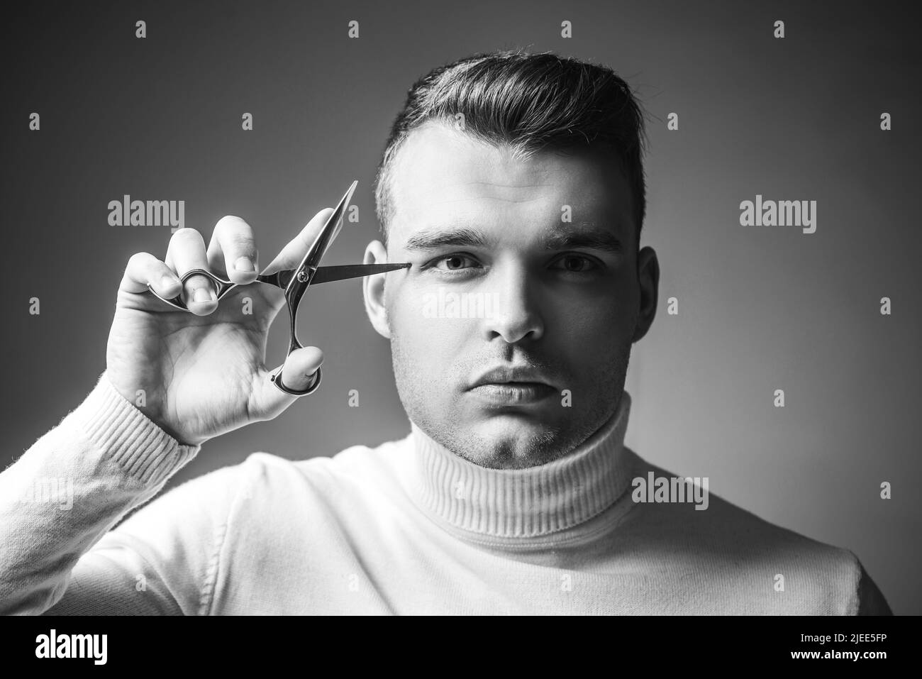 service concept. Professional barber equipment. Cut hair