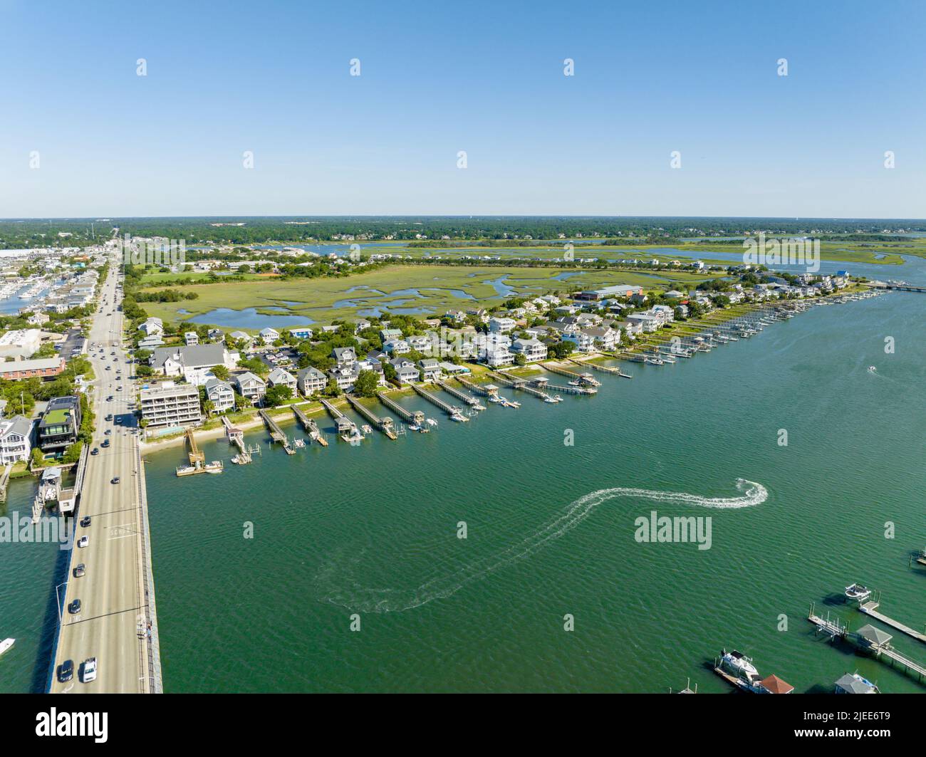 Aerial photo bridge to Wrightsville Beach NC USA Stock Photo Alamy