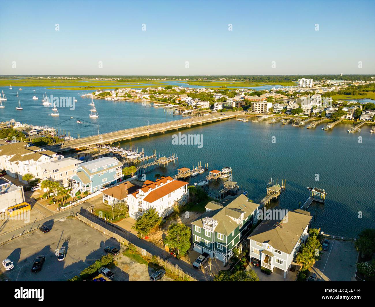 Luxury waterfront real estate in Wrightsville Beach NC USA Stock Photo