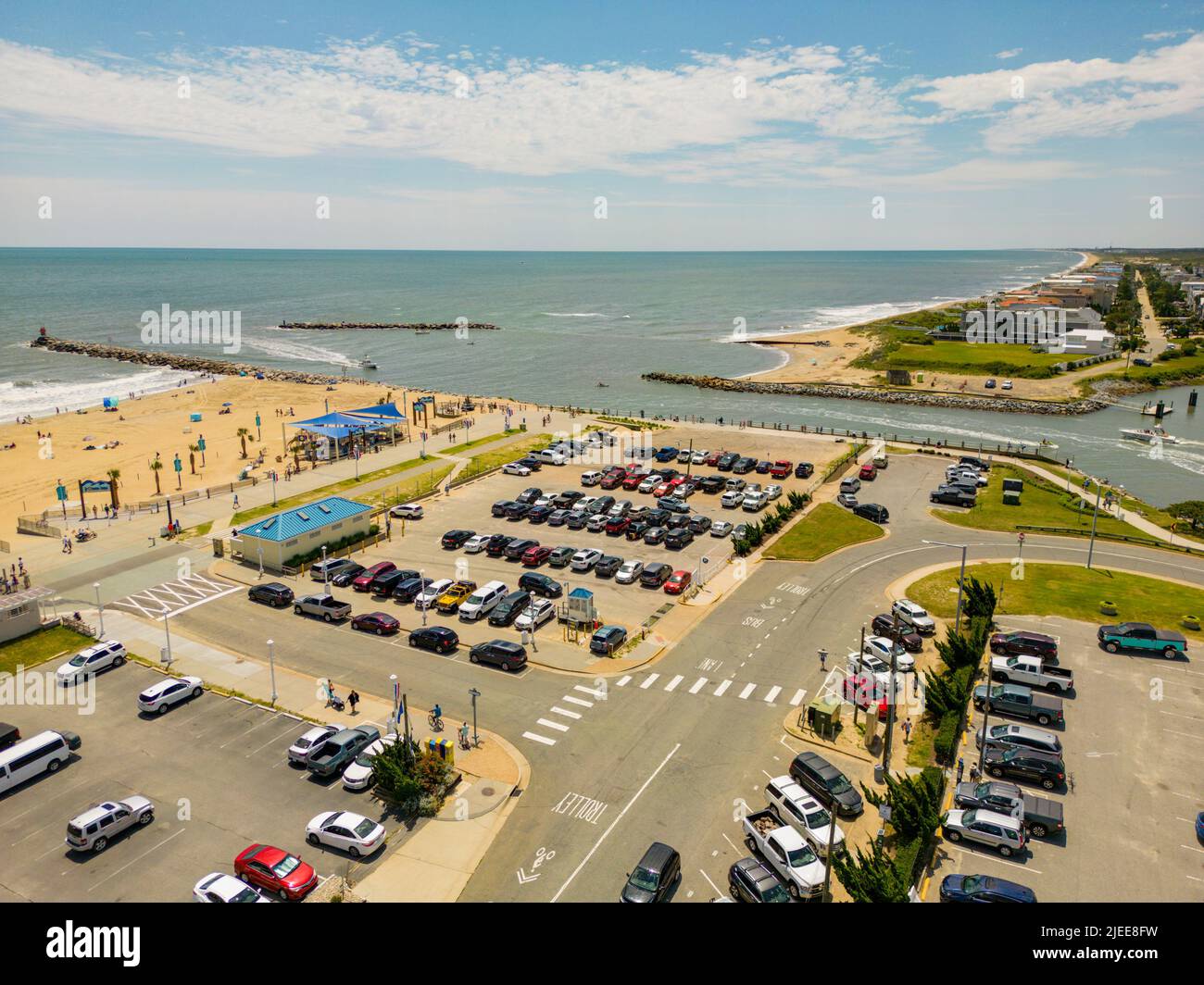 Aerial drone photo of inlet at Virginia Beach Stock Photo Alamy