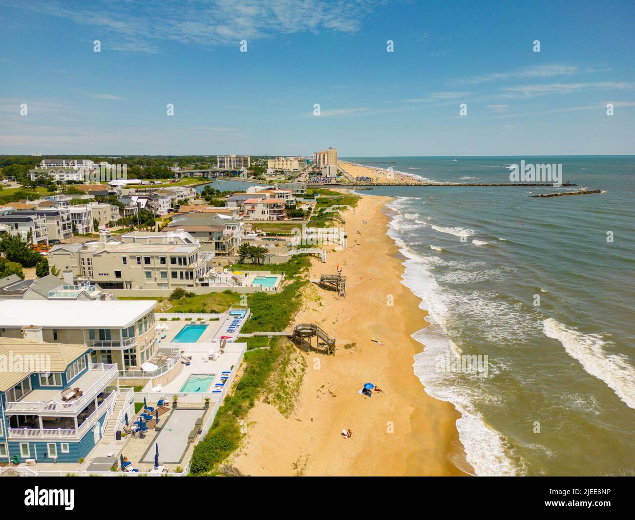 Beautiful waterfront homes on Croatan Beach Virginia USA Stock Photo