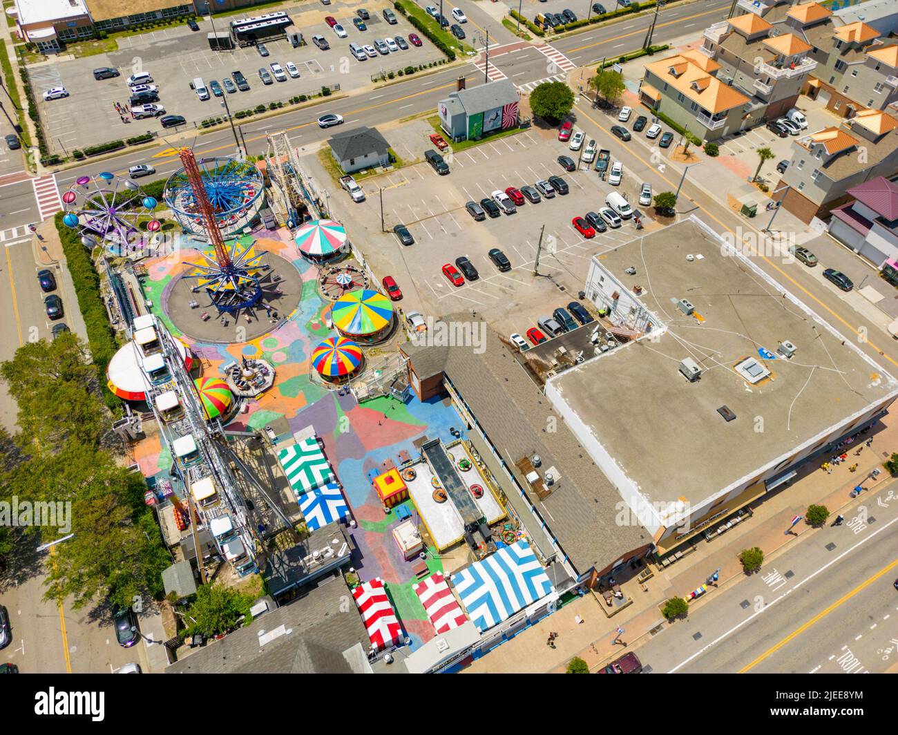 Aerial drone photo of Atlantic Fun Park Virginia Beach Stock Photo Alamy