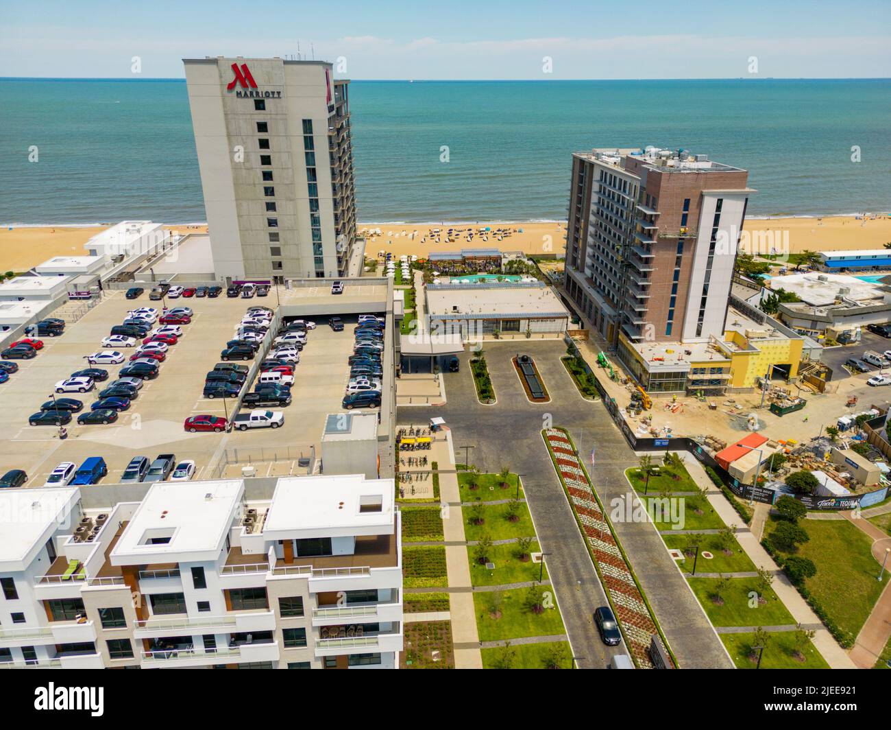 Aerial drone photo of Marriott Hotel Virginia Beach Stock Photo Alamy