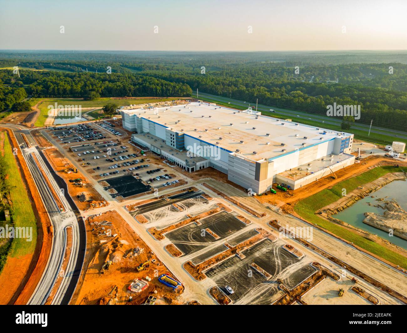 Aerial drone inspection Amazon warehouse construction Tallahassee