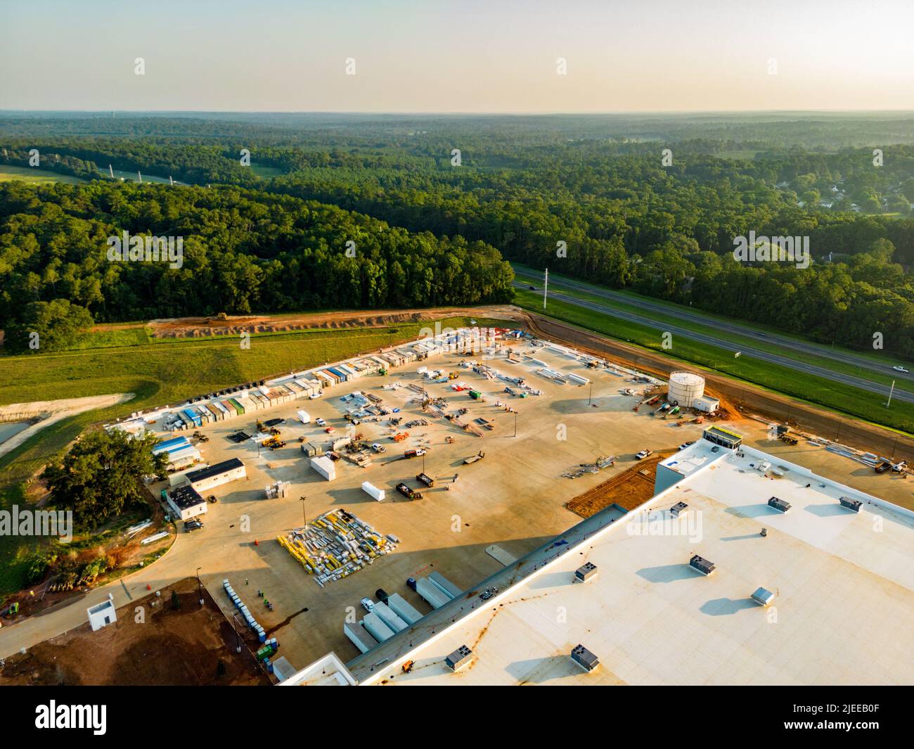 Aerial drone inspection Amazon warehouse construction Tallahassee