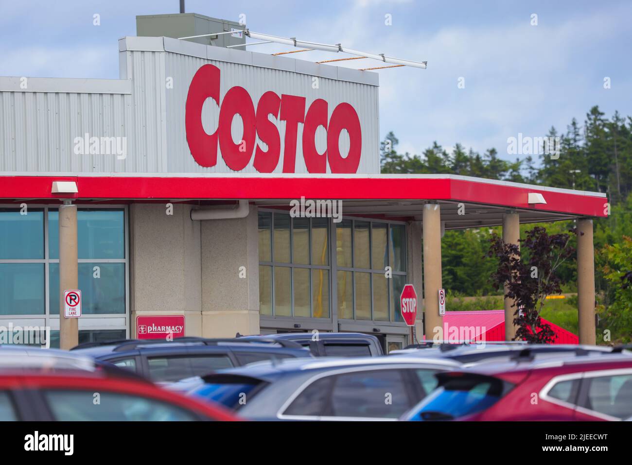 COSTCO Wholesale store front. American chain of retail membershiponly