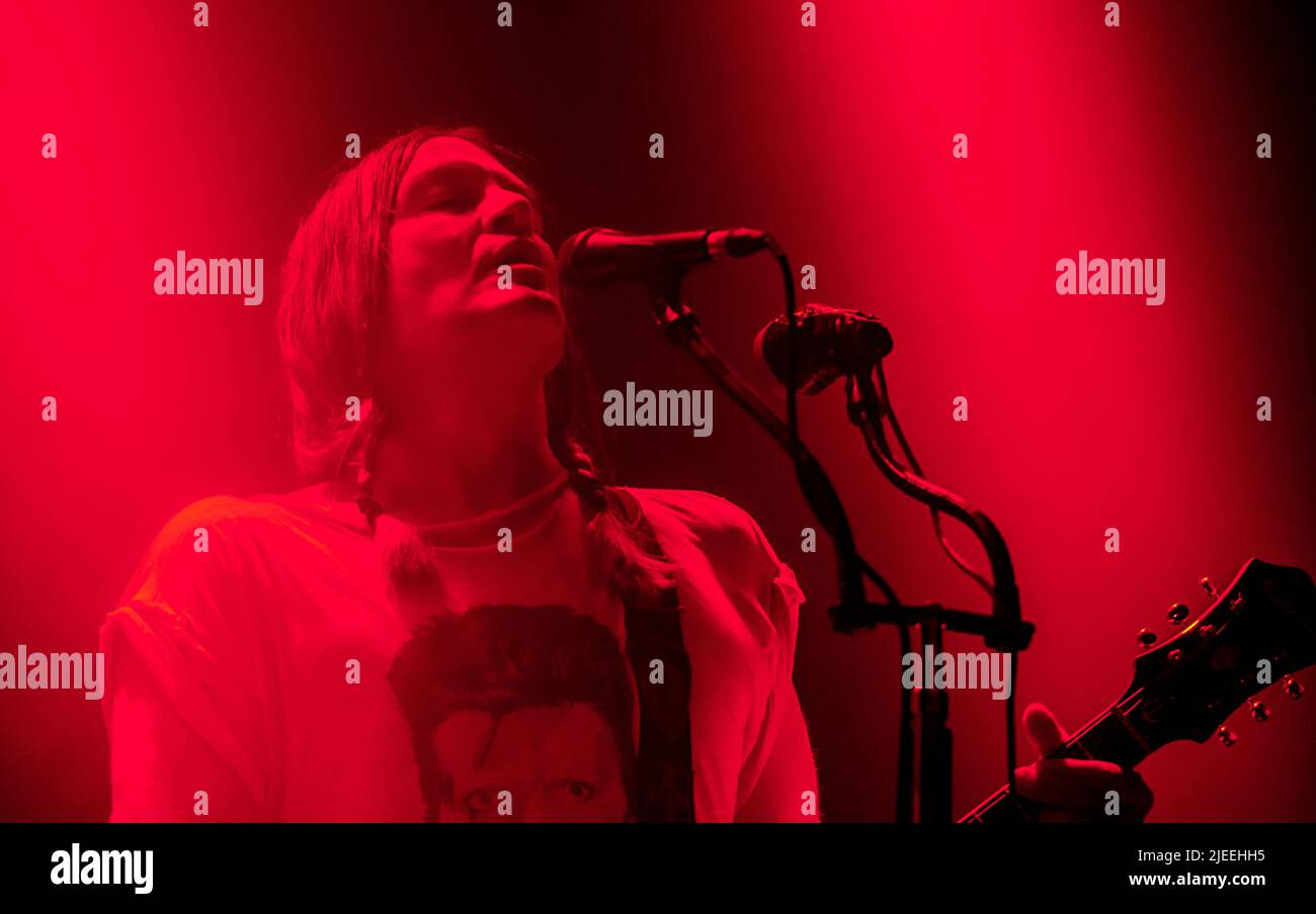 Leeds, UK. 26th June, 2022. Courtney Taylor-Taylor, lead singer and guitarist of The Dandy Warhols, performing live at Stylus in Leeds University. Picture Credit: ernesto rogata/Alamy Live News Stock Photo