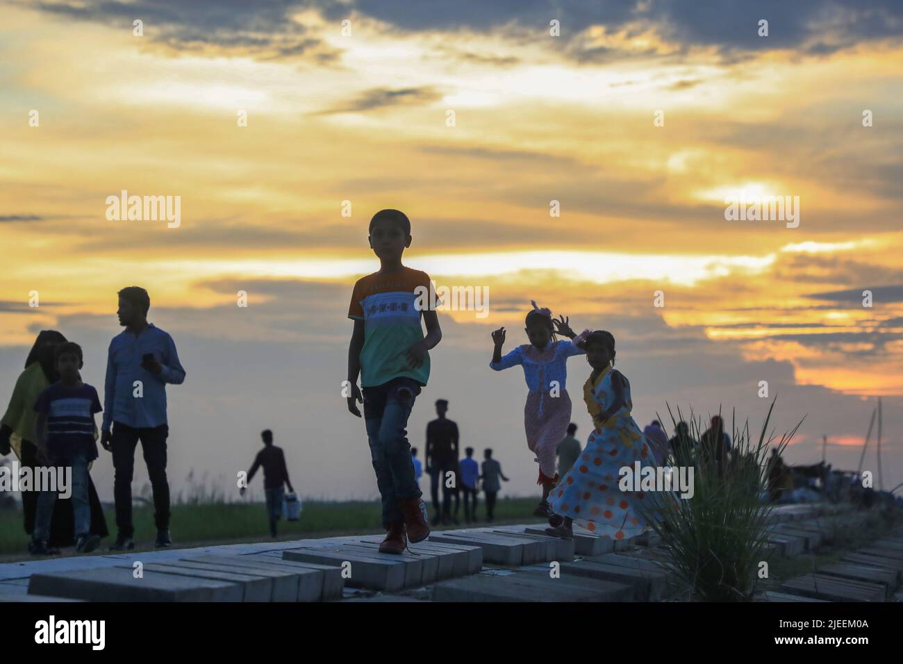 Dhaka Bangladesh 26th June 2022 Children Are Seen Playing Near dhaka-bangladesh-26th-june-2022-children-are-seen-playing-near