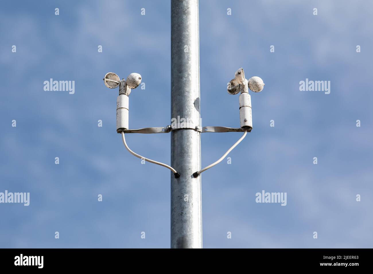 Wind speed measurement. Meteorology. Sunny and warm weather Stock Photo