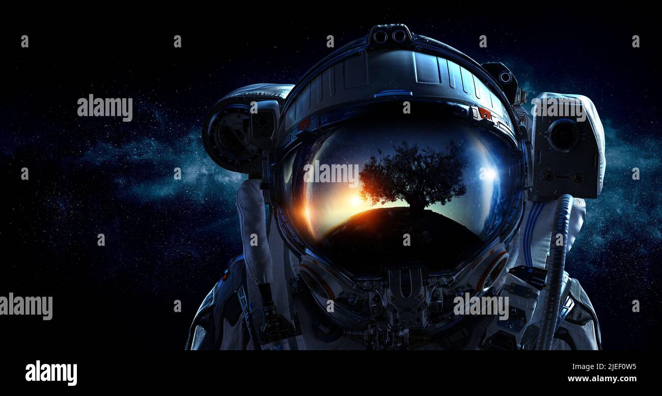 Astronaut and space exploration theme Stock Photo - Alamy