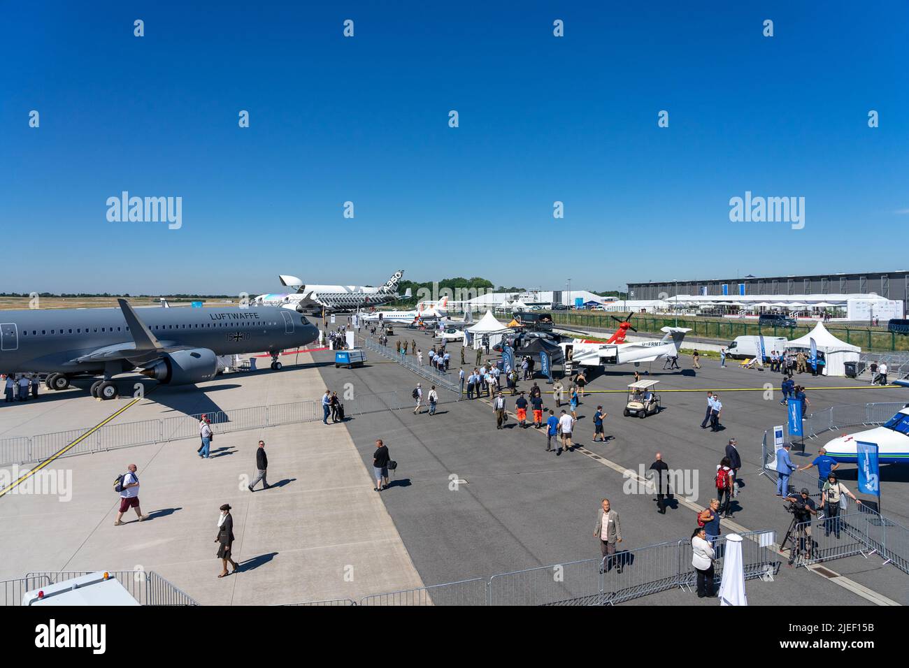BERLIN, GERMANY JUNE 23, 2022 Visitors to the exhibition on the