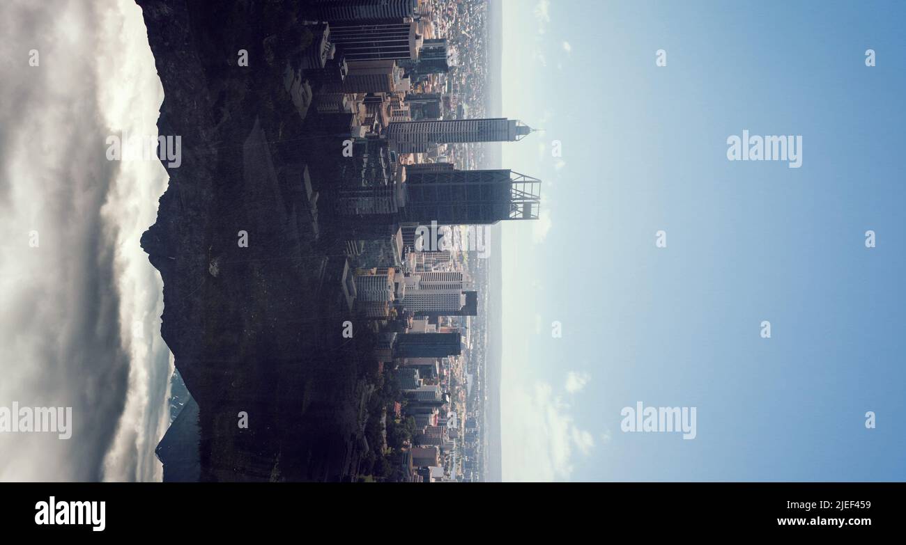 Smart city concept . Mixed media Stock Photo