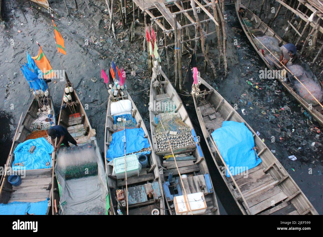 Old fishing boats aerial hi-res stock photography and images - Alamy