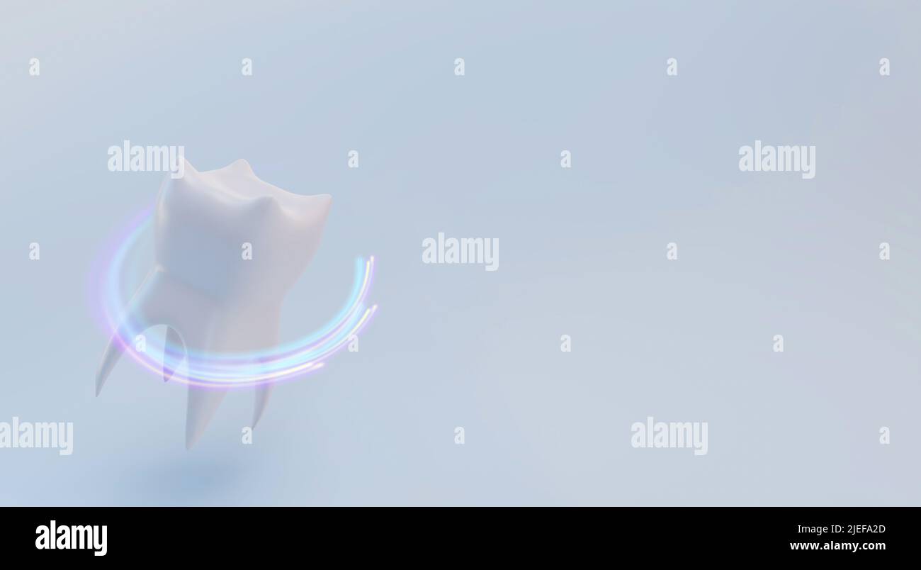Teeth protection designed with cleaning background, 3D illustrations
