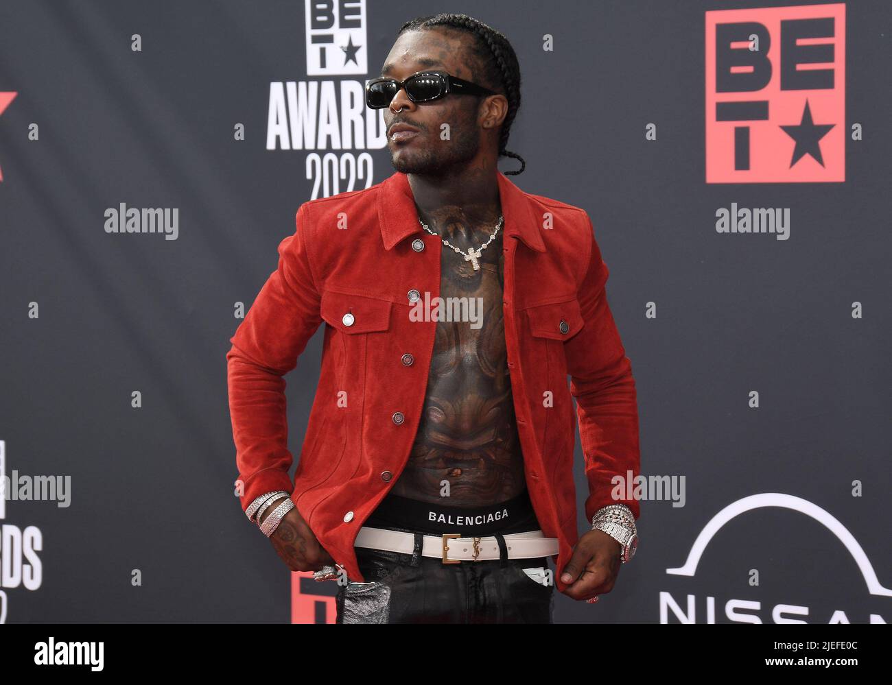 Los Angeles, USA. 26th June, 2022. Lil Uzi Vert arrives at the BET