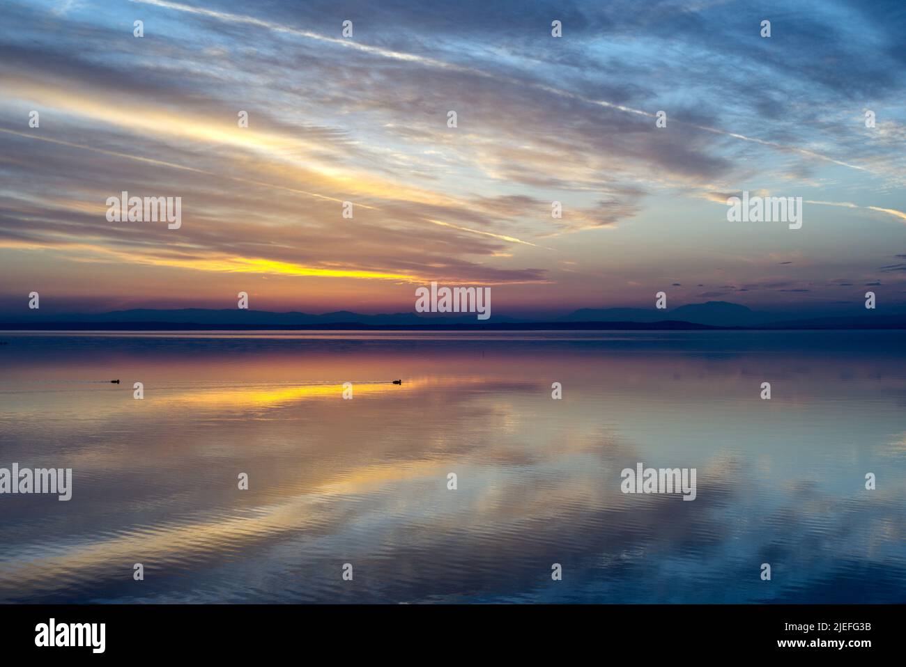 Sonnenuntergang am Neusiedlersee 2 Stock Photo