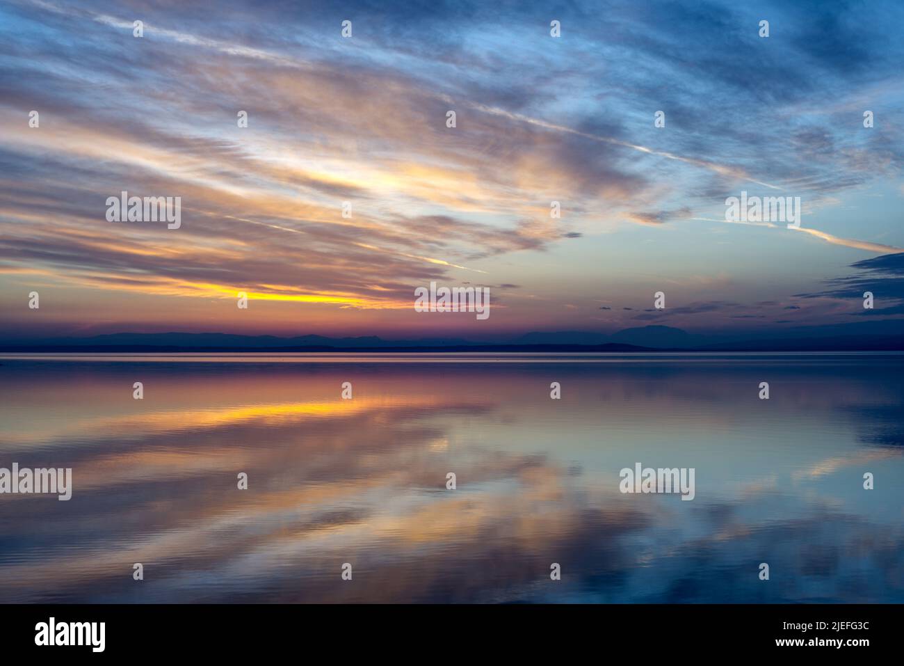 Sonnenuntergang am Neusiedlersee 1 Stock Photo