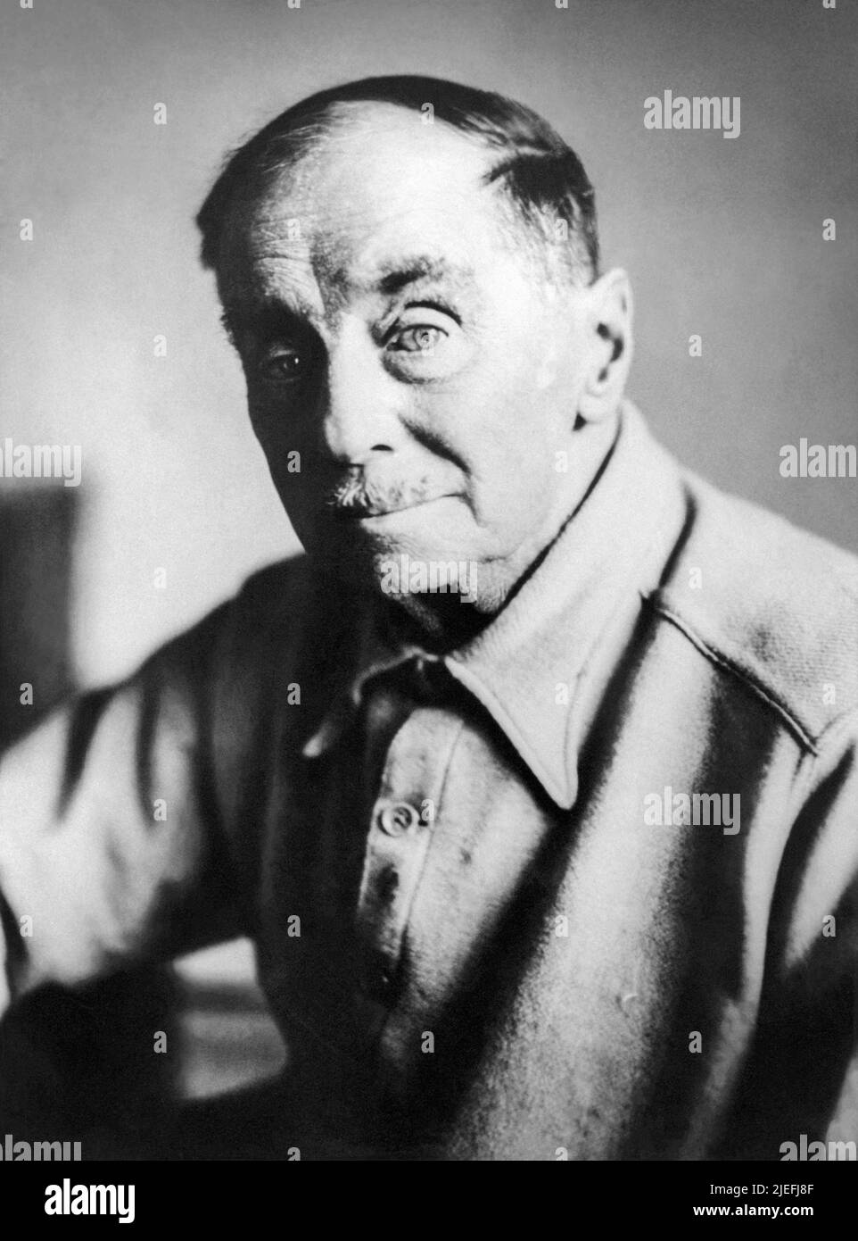 H.G. Wells (1866-1946), British author of science fiction classics The War of the Worlds, The Invisible Man, The Time Machine, and The Island of Dr. Moreau. (Photo: 1944) Stock Photo
