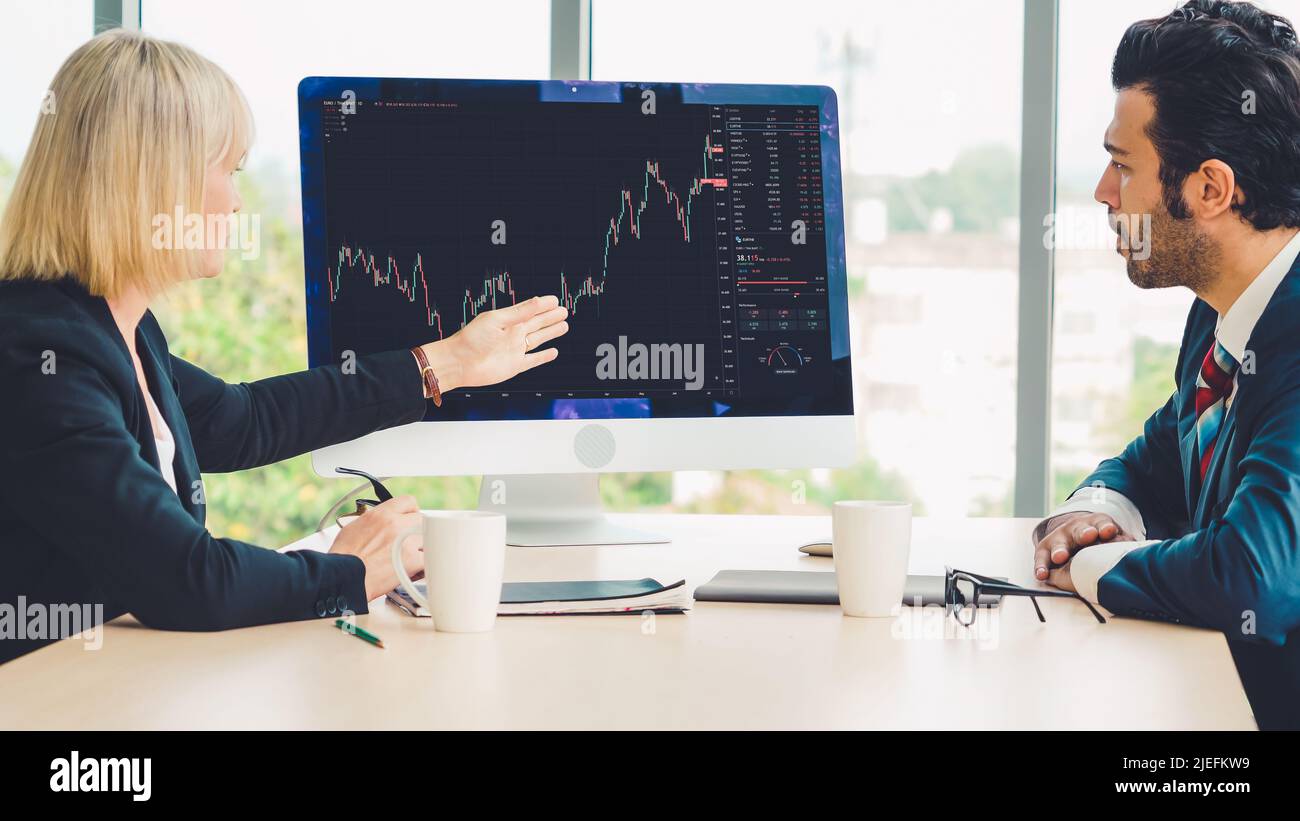 Stock market data chart analysis by ingenious computer software ...
