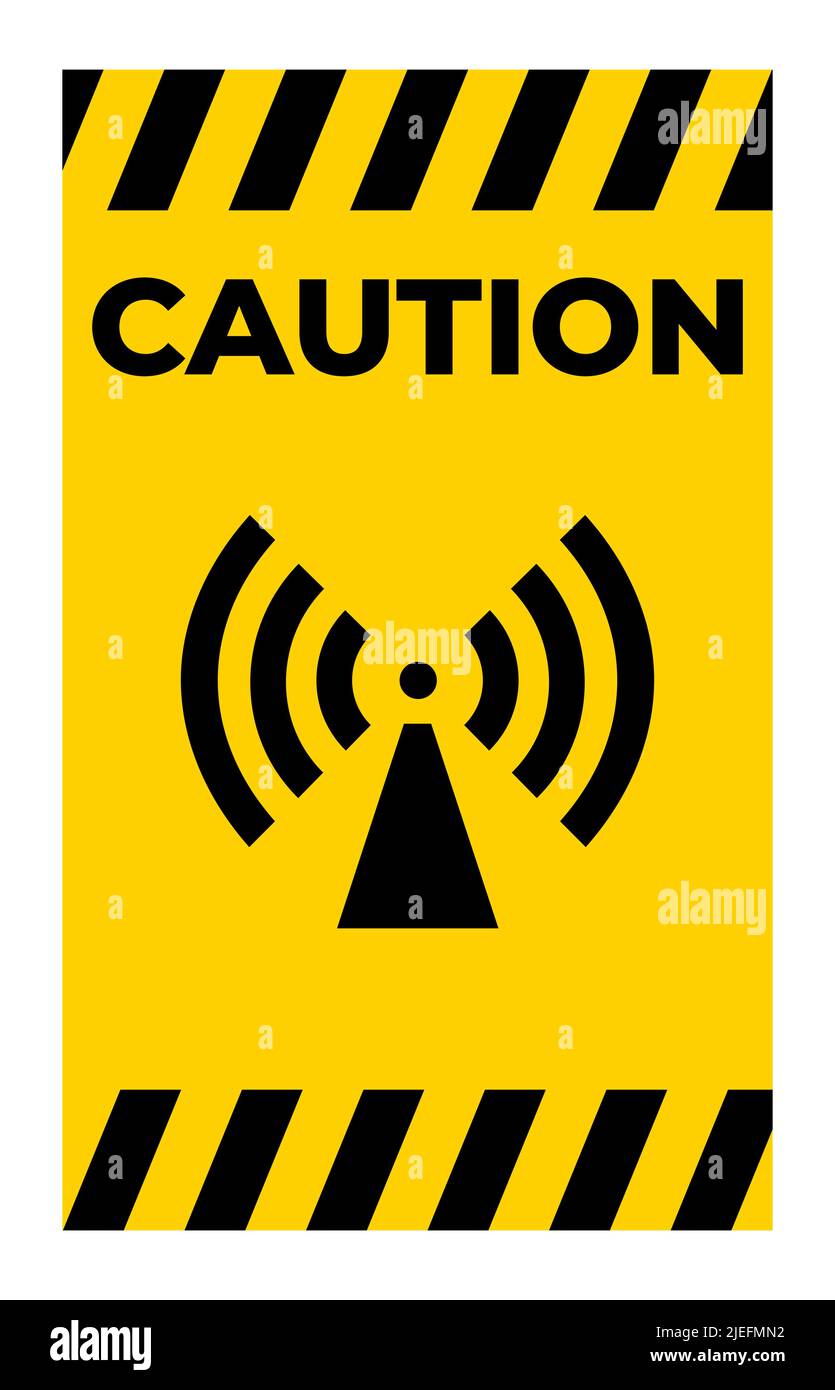 Beware Non-Ionizing Radiation Symbol sign Isolate On White Background,Vector Illustration Stock Vector