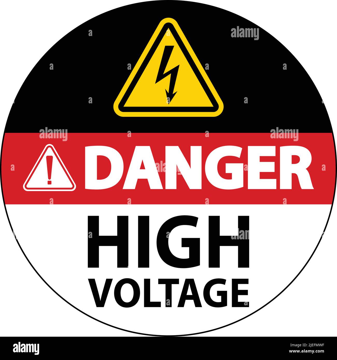 Danger High Voltage Floor Sign On White Background Stock Vector