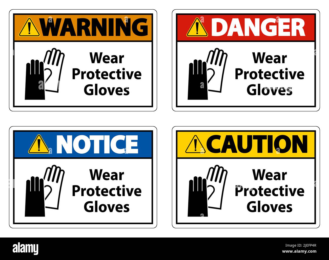 Wear protective gloves sign on white background Stock Vector Image